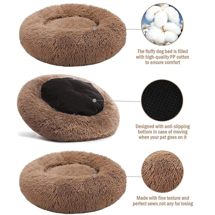 Super Soft Kennel Round Fluffy Warm Sleeping Cushion Mat