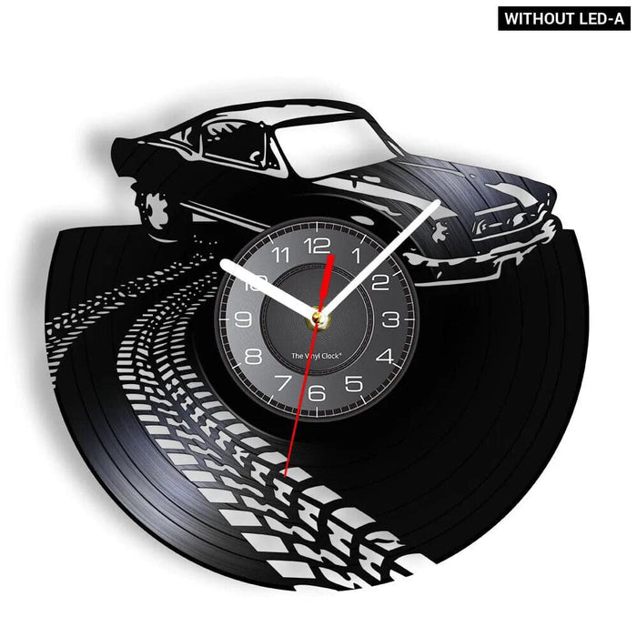 Supercar Drifting Vinyl Record Wall Clock