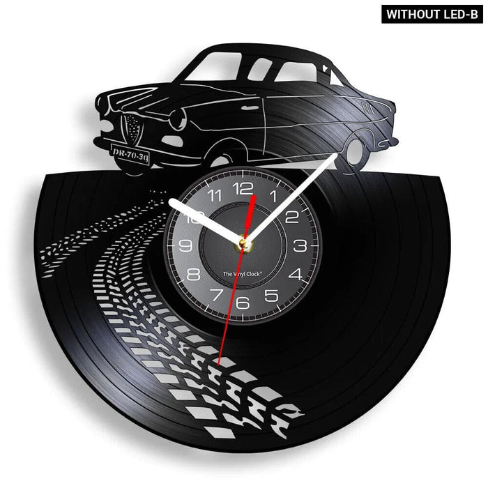 Supercar Drifting Vinyl Record Wall Clock