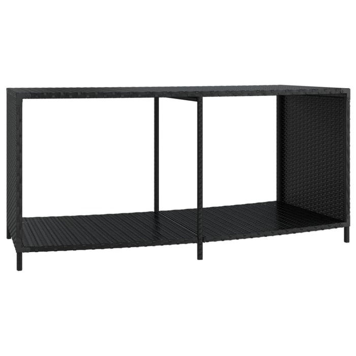Spa Surround Black Poly Rattan And Solid Wood Acacia Topiobl