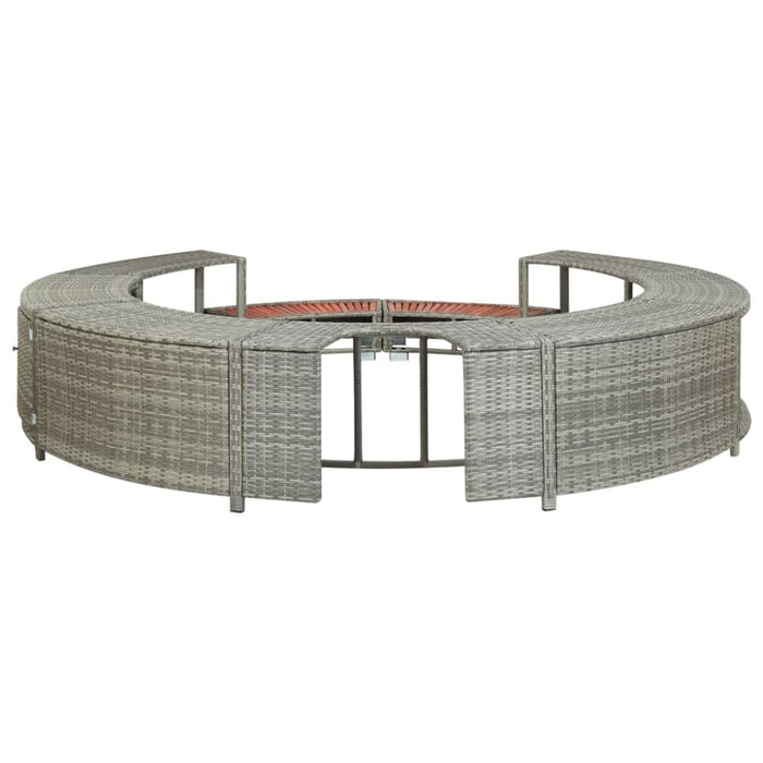 Spa Surround Grey Poly Rattan Alapk