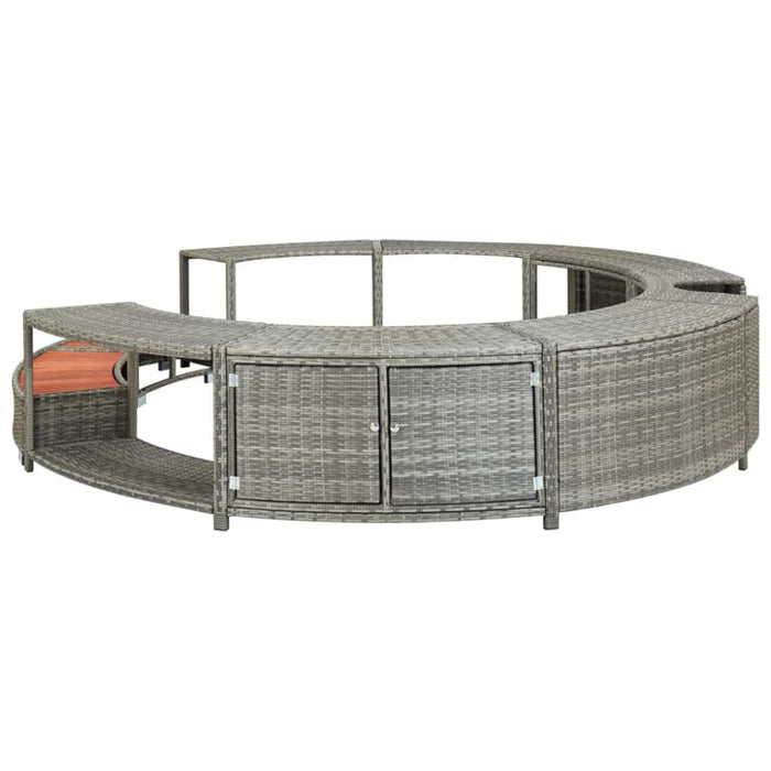Spa Surround Grey Poly Rattan Alapk