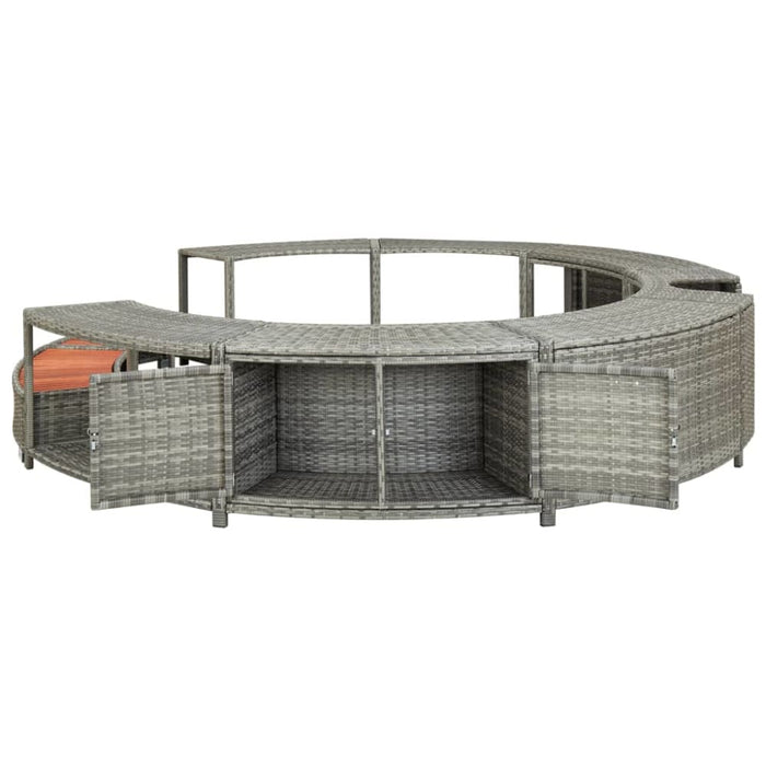 Spa Surround Grey Poly Rattan Alapk