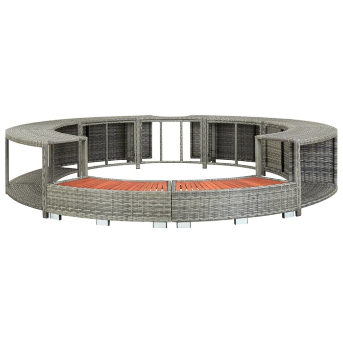 Spa Surround Grey Poly Rattan Alapk