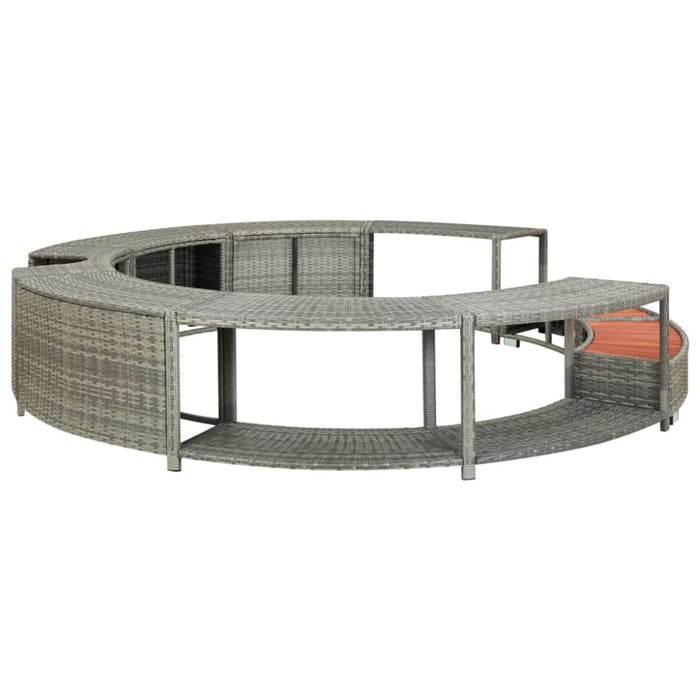 Spa Surround Grey Poly Rattan Alapk