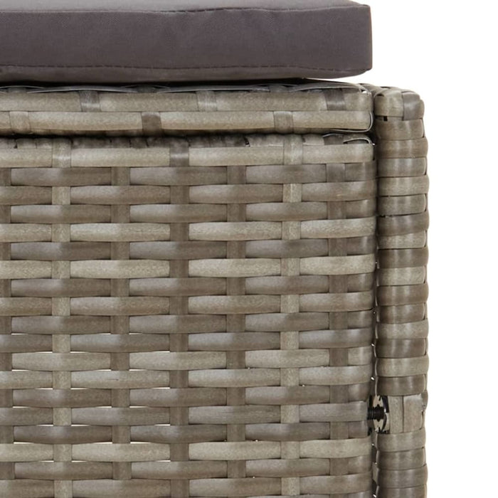 Spa Surround Grey Poly Rattan And Solid Wood Acacia Tlxxlb