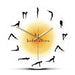 Surya Namaskar Sequence Yoga Pose Silhouette Wall Clock Non