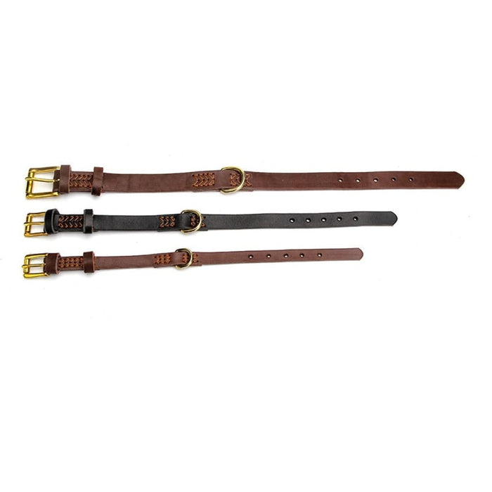 Suture Real Leather Adjustable Dog Collar