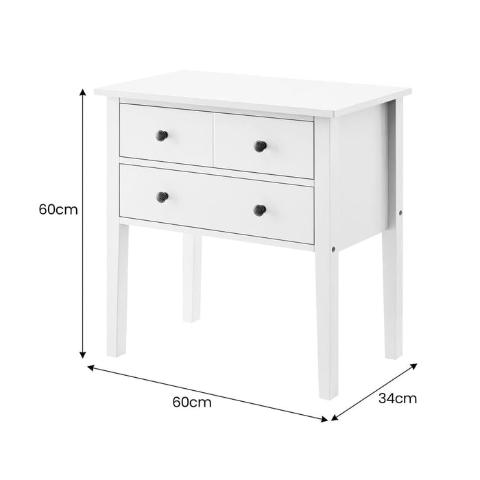 Sven Bedside Table Night Stand - White