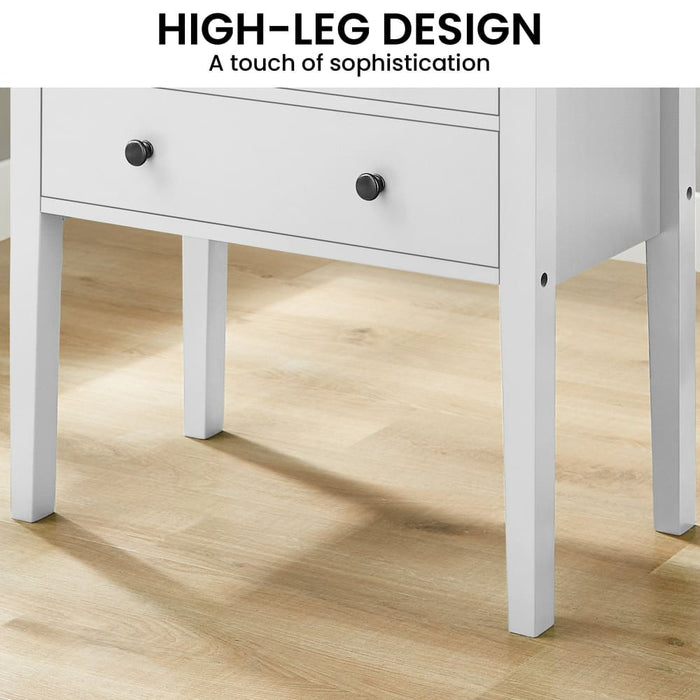 Sven Bedside Table Night Stand - White