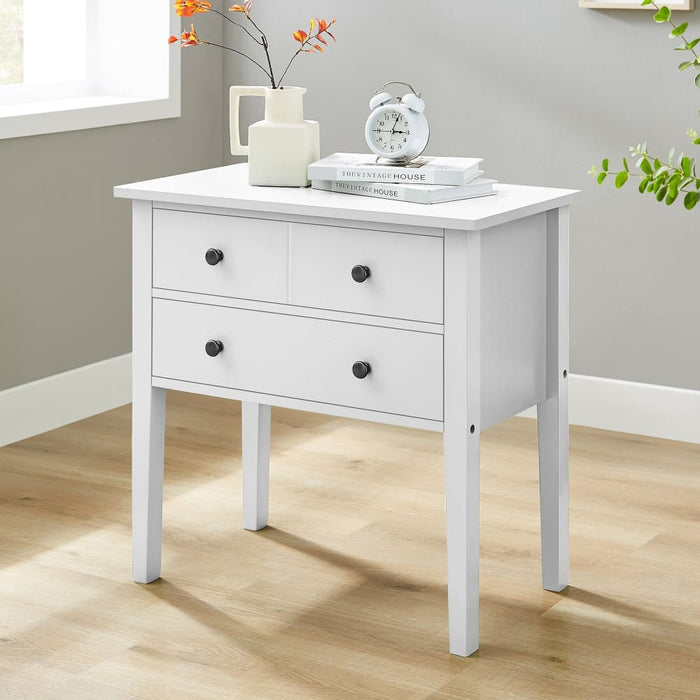 Sven Bedside Table Night Stand - White