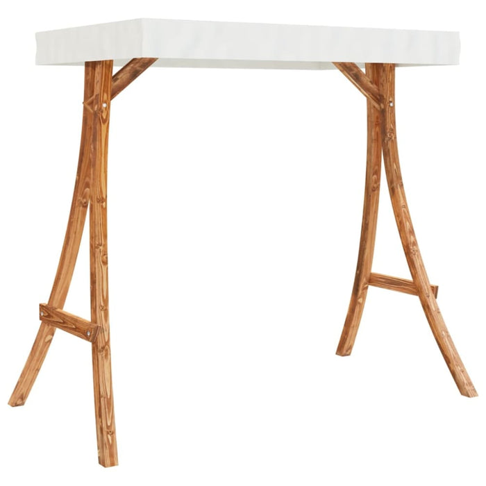 Swing Bench with Canopy Solid Wood Spruce Teak Finish