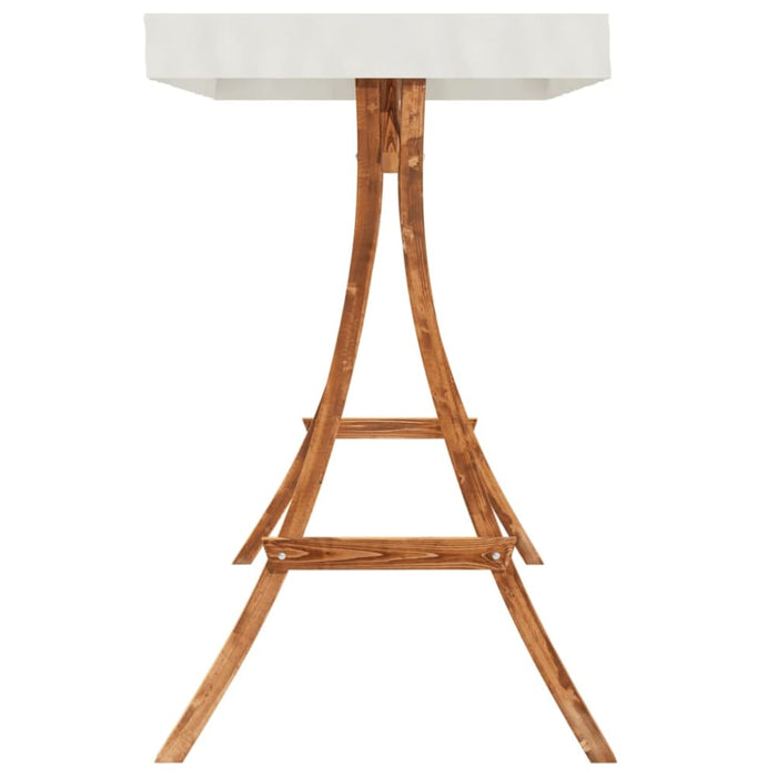 Swing Bench with Canopy Solid Wood Spruce Teak Finish