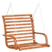 Swing Bench with Canopy Solid Wood Spruce Teak Finish