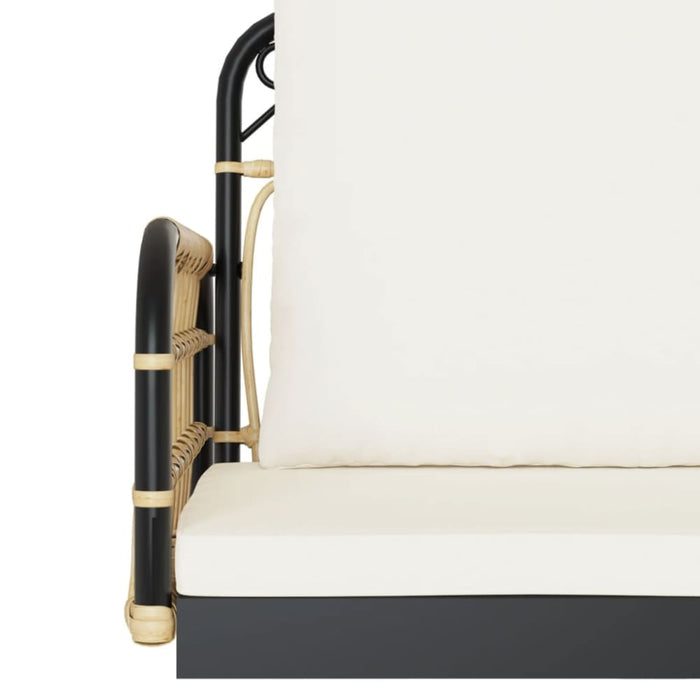 Swing Bench With Cushions 105x58x38 Cm Poly Rattan