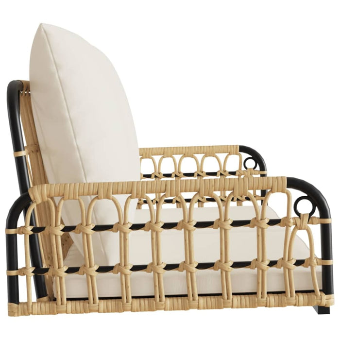 Swing Bench With Cushions 105x58x38 Cm Poly Rattan