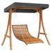 Swing Bed with Canopy Solid Wood Spruce Teak Finish Txbblxl