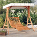 Swing Bed with Canopy Solid Wood Spruce Teak Finish Txbblxp