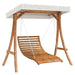 Swing Bed with Canopy Solid Wood Spruce Teak Finish Txbblxp