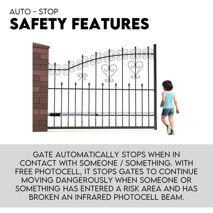 Swing Gate Opener Automatic Full Solar Power Kit Remote