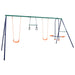 Swing Set with Gymnastic Rings and 4 Seats Steel Kxtop