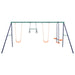 Swing Set with Gymnastic Rings and 4 Seats Steel Kxtop