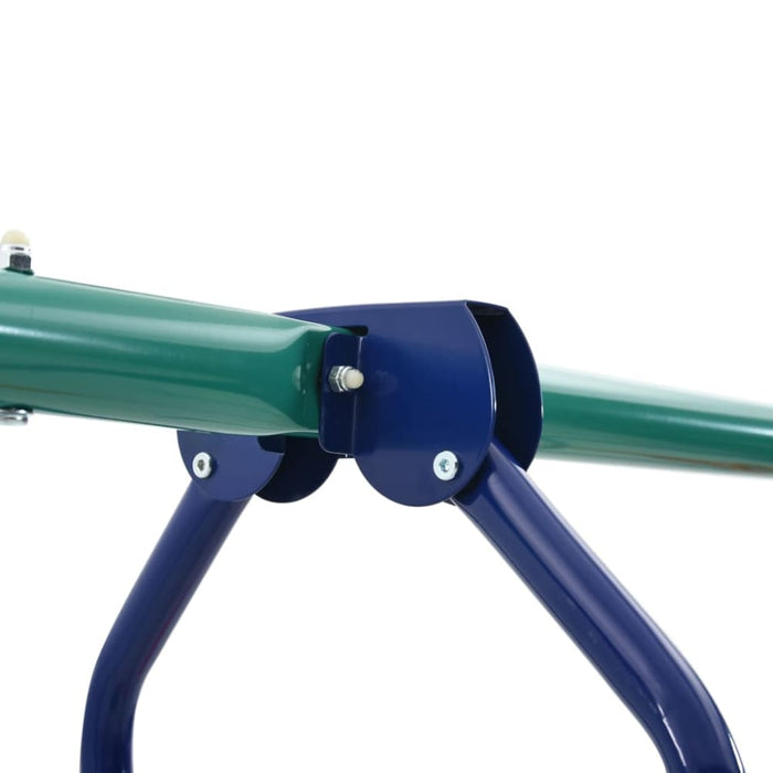 Swing Set with Gymnastic Rings and 4 Seats Steel Kxtop