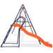 Swing Set with Slide and 3 Seats Orange Kotpk