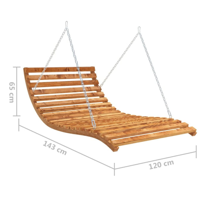 Swing Bed Solid Bent Wood with Teak Finish 143x120x65 Cm