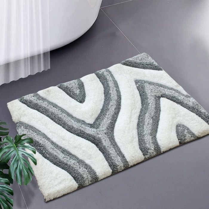 Swirl 3d Design Tufted Soft Pile Bathmat 50x80