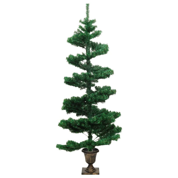 Swirl Christmas Tree with Pot and Leds Green 120 Cm Pvc