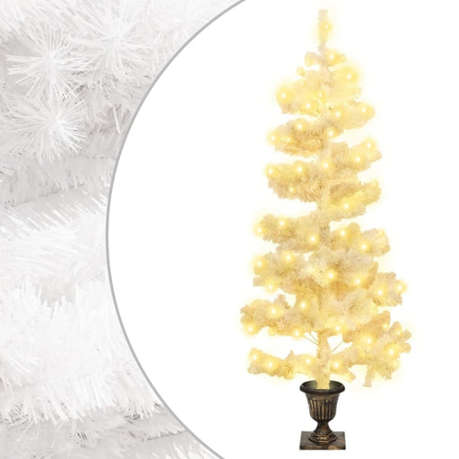 Swirl Christmas Tree with Pot and Leds White 120 Cm Pvc