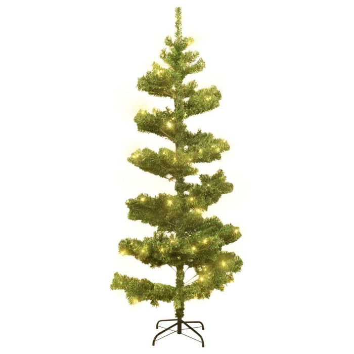Swirl Christmas Tree with Stand and Leds Green 150 Cm Pvc