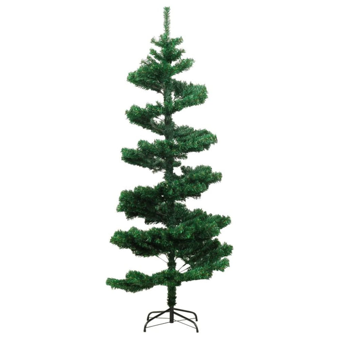 Swirl Christmas Tree with Stand and Leds Green 150 Cm Pvc