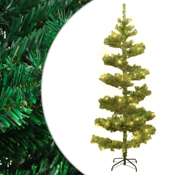 Swirl Christmas Tree with Stand and Leds Green 150 Cm Pvc