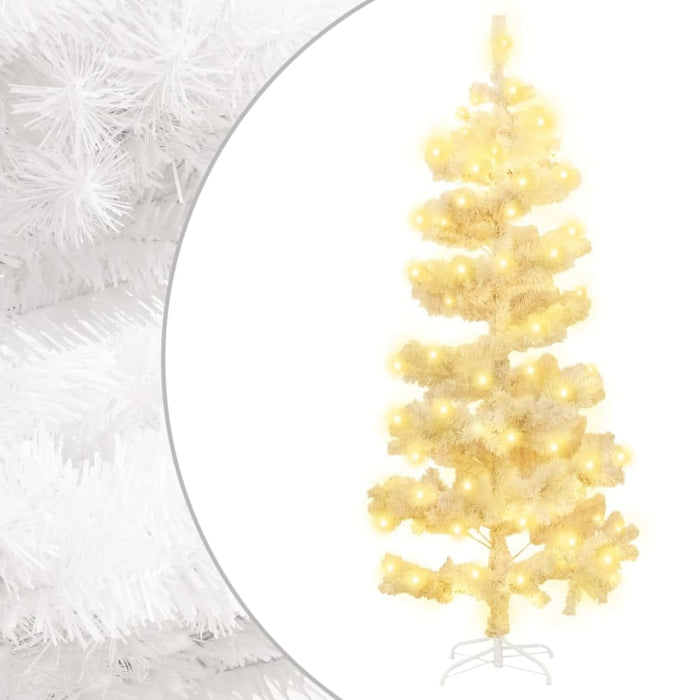 Swirl Christmas Tree with Stand and Leds White 150 Cm Pvc