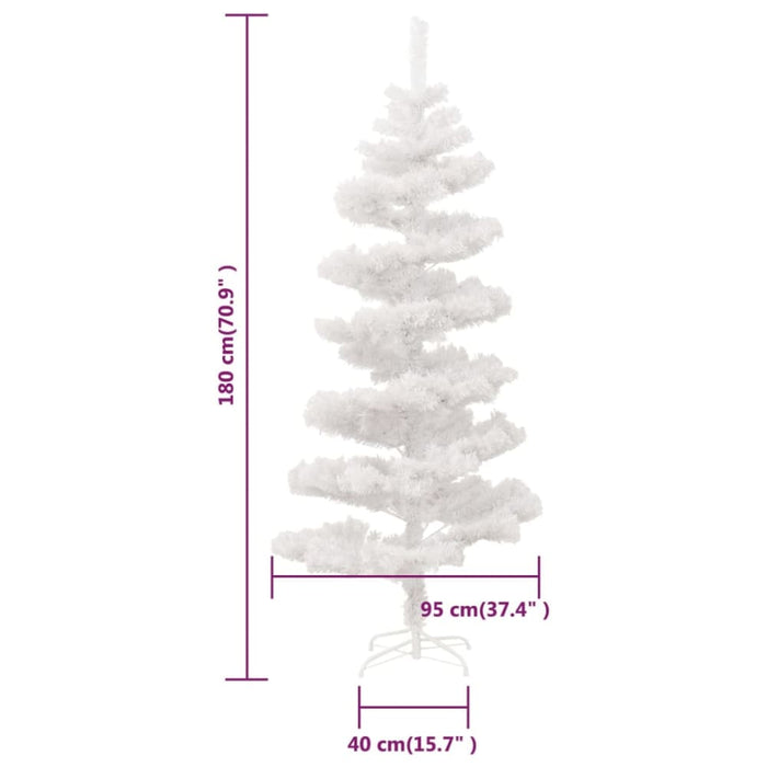 Swirl Christmas Tree with Stand and Leds White 180 Cm Pvc