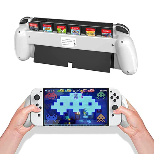 Switch Oled Hand Grip With 6 Game Card Slot