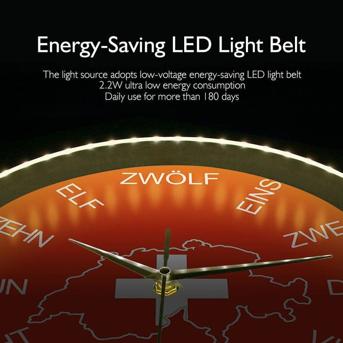 Switzerland Map Patriotic Wall Clock Country Art Home Décor