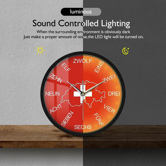 Switzerland Map Patriotic Wall Clock Country Art Home Décor