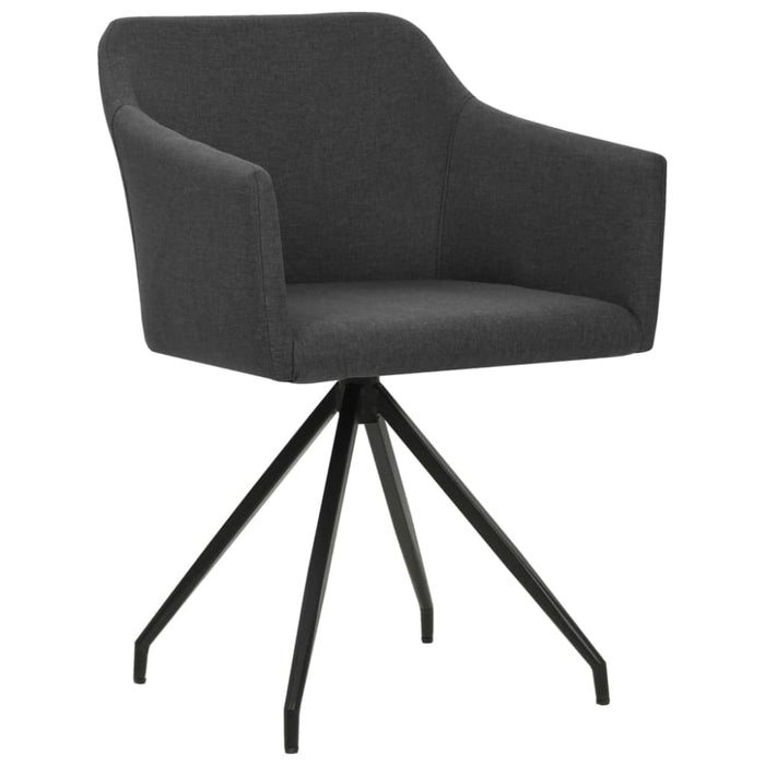 Swivel Dining Chairs 2 Pcs Dark Grey Fabric Gl213
