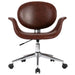 Swivel Office Chair Brown Faux Leather Tbpanxl