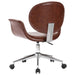 Swivel Office Chair Brown Faux Leather Tbpanxl