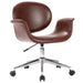 Swivel Office Chair Brown Faux Leather Tbpanxl