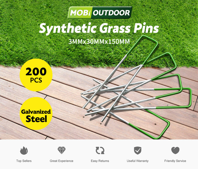 200pcs Synthetic Artificial Grass Pins Fake Lawn Turf Weed Mat U Pegs Weedmat