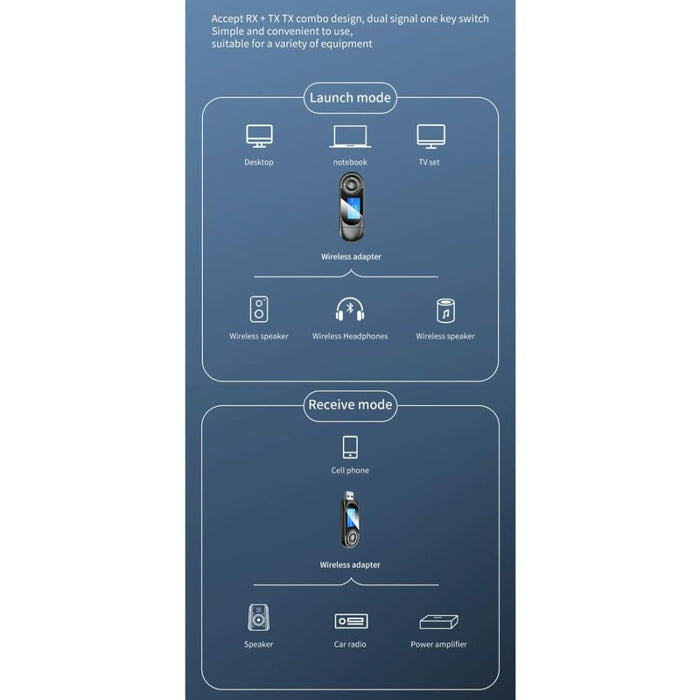 T-13 Bluetooth 5.0 Lcd Digital Display Adapter Receiver