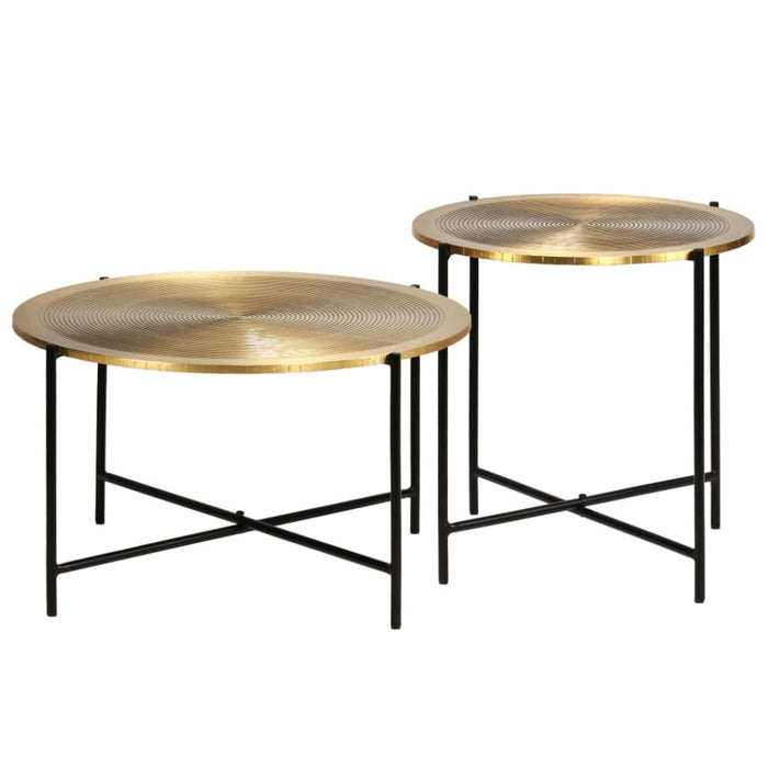 Table Set 2 Pieces Brass-covered Mdf Xalxnp