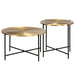 Table Set 2 Pieces Brass-covered Mdf Xalxnp