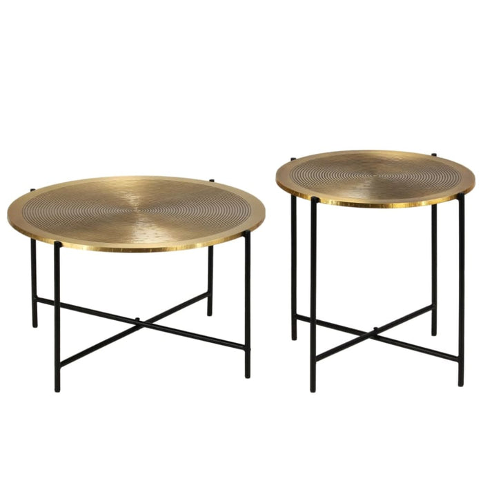 Table Set 2 Pieces Brass-covered Mdf Xalxnp