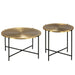Table Set 2 Pieces Brass-covered Mdf Xalxnp